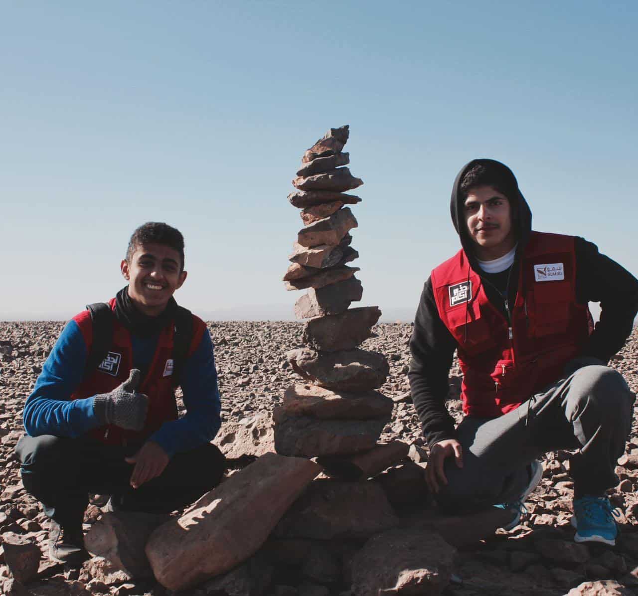 Students living the Akkam experience among the sands and mountains of AlUla